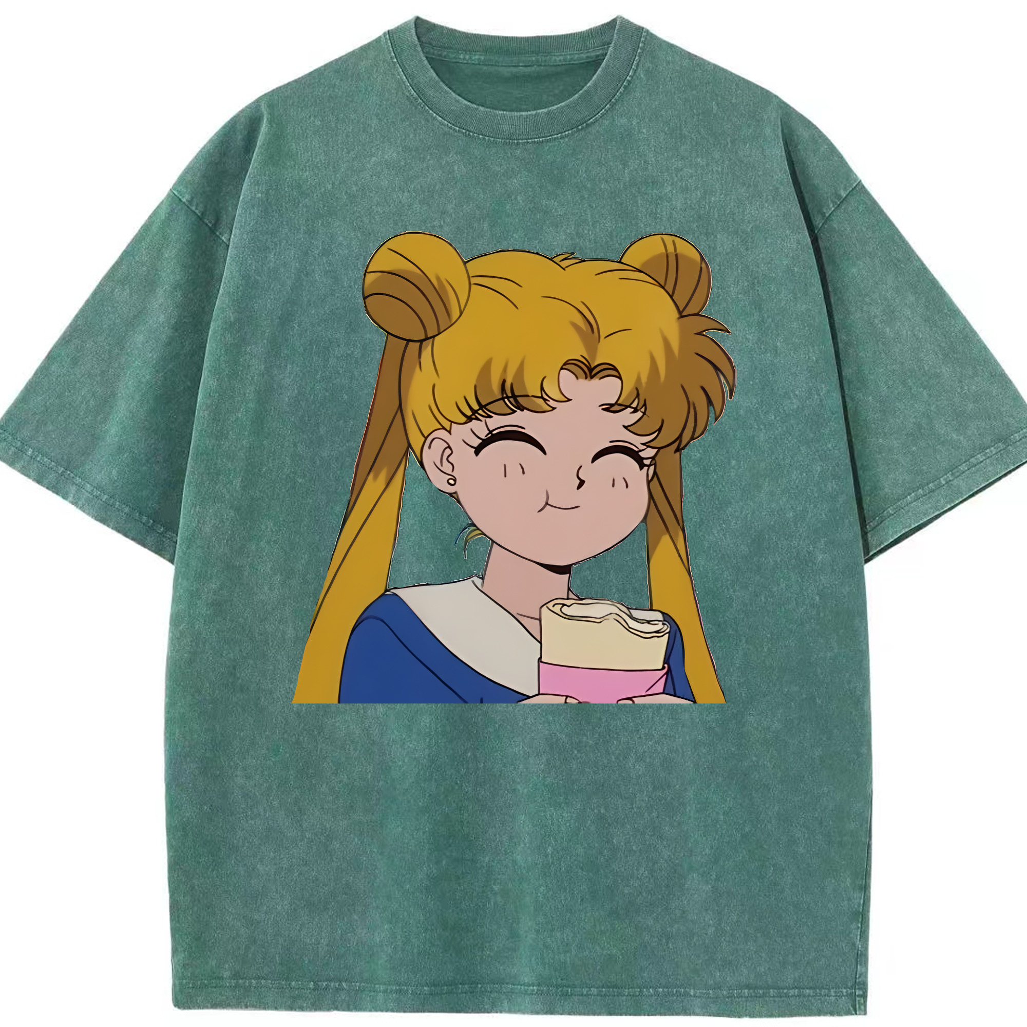 （画像用） 美少女戦士セーラームーン 愛野 美奈子 あいの みなこ Sailor Moon Aino Minako 綿100% ヴィンテージ風 半袖Tシャツ（フロントプリント）